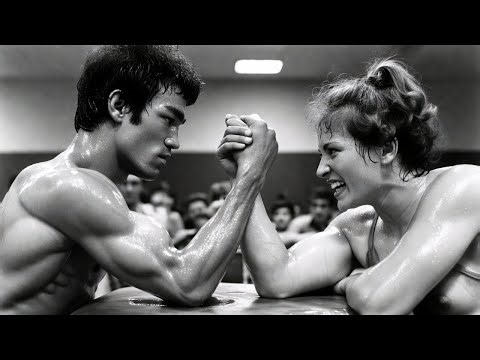 Bruce Lee Fight With Arm-Wrestled Female World Champion — Table Broke (1969)