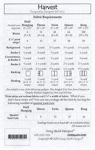 HARVEST - Cozy Quilt Designs Pattern