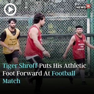 Watch: Actor Tiger Shroff Puts His Athletic Foot Forward At Football Match #Bollywood #trending #entertainment #tigershroff | News18