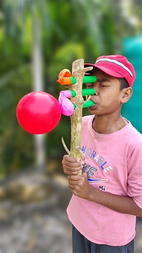 New DIY Colourful Balloon Launcher 3 Tube with Tree #diy #balloon #new #toys #craft