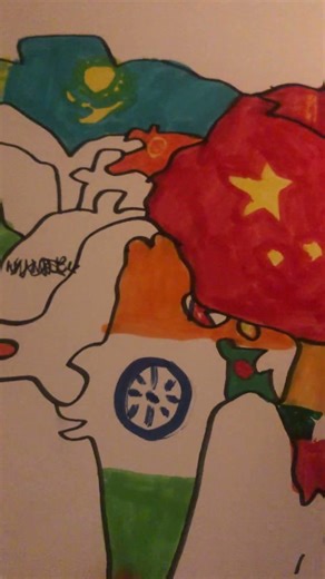 Drawing Nepal in my Asia map 🇳🇵 #nepal