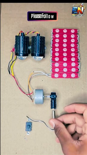 strip light and bike light powered by mini drone motor #experiment #scienceproject #diy