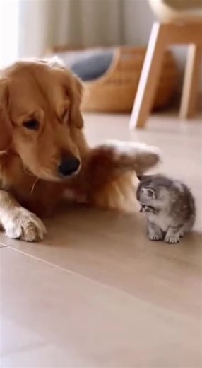 Dog bullied the kitten until the mother cat appeared #lovelyanimals #clavercats #sweetcats #lovelypets #cats