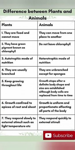 #difference between Plants and Animals