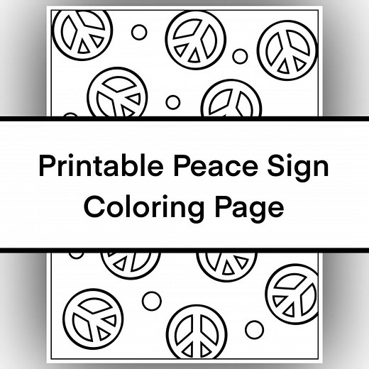 Peace Sign Coloring Page, Printable, Digital Download, for Kids and Adults, 90s - Etsy