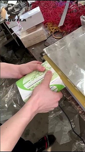 How to wrap cigarette box, perfume box with cellophane paper: cellophane wrapping machine demo