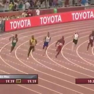 Usain Bolt does it again winning the gold in the 200 meter final in 19.55. It was his fastest time in 2 years even though he slowed down at the finish. #usainbolt #worldchampionships2015 #fastestmanalive | Jamaicansdotcom