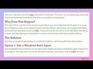 Solving Azure Pipelines Post-Build Event Copy Command Failure