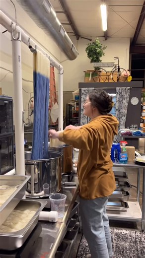 While we’re closed for the holidays, we’ve been thinking about how much we love the rhythm of our days, dyeing yarn, packing orders, and creating color for all of you. Sharing a few quiet moments from around the shop. 🤍 #achickthatknitz #handdyedyarn #yarn | A Chick That Knitz