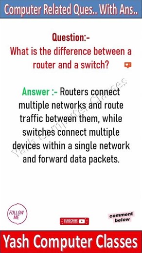 What is the difference between a router and a switch #computernotes #computerbasics
