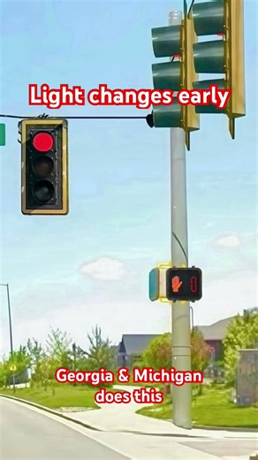 Traffic Light animation but the light changes early while pedestrian signal is still counting down