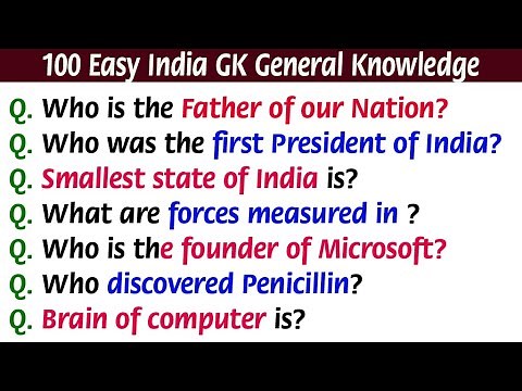 100 Simple General knowledge Questions and Answer all for l students | Easy GK | India GK in English