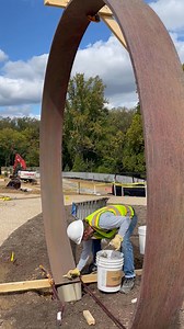 Moon Gate going up at Lewis Ginter Botanical Gardens | MCS Design & Production Inc.