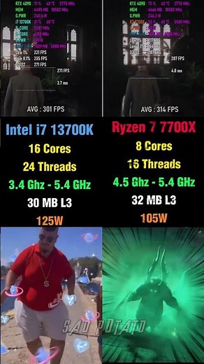 Intel i7 13700K vs Ryzen 7 7700X - Which is Better For Gaming? #pcgaming #benchmark #amd
