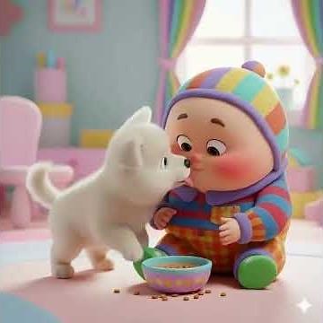 My Cartoon feed a Puppy 🌼 Gentle Animation for Children