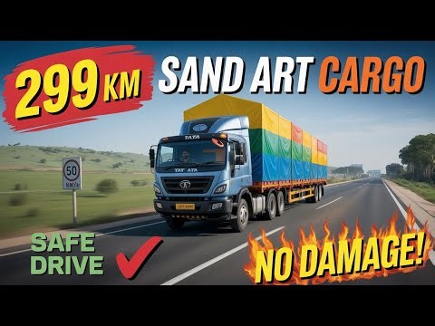 299 Km Non-Stop Cargo Truck Drive | Sand Art Cargo Tirupati ➝ Rewa Highway Journey