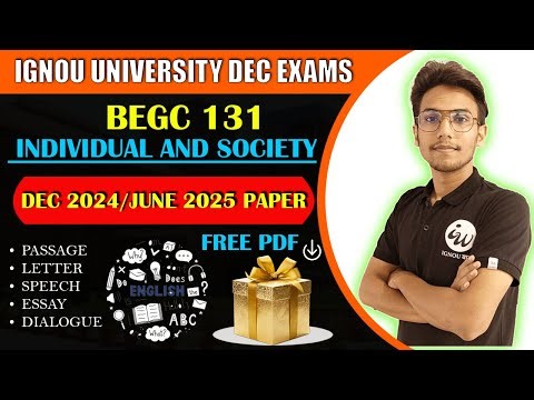BEGC 131 | INDIVIDUAL AND SOCIETY | IMPORTANT QUESTIONS | IGNOU WALAY AAYUSH SIR