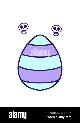 spinning skulls animation of hand drawn quirky cartoon easter egg Stock Video Footage - Alamy