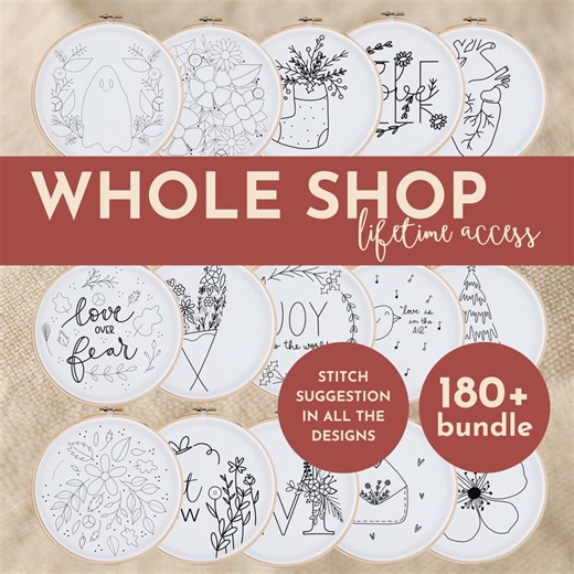 180  Hand Embroidery Patterns: Floral, Christmas and Monogram Designs | PDF Download - Etsy