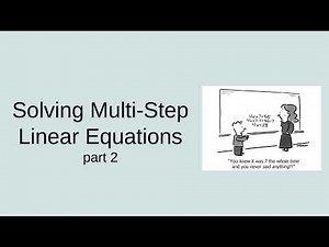 Solving Multi Step Equations part 2