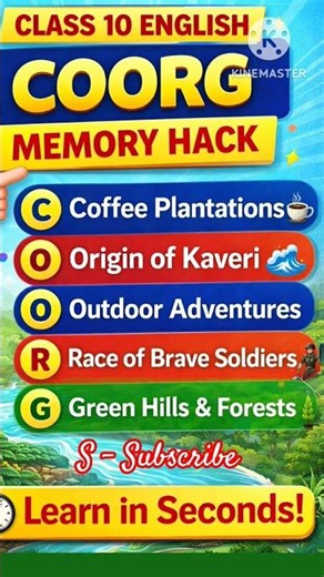 Class10 Coorg || Coorg Summary #class10english #tricks