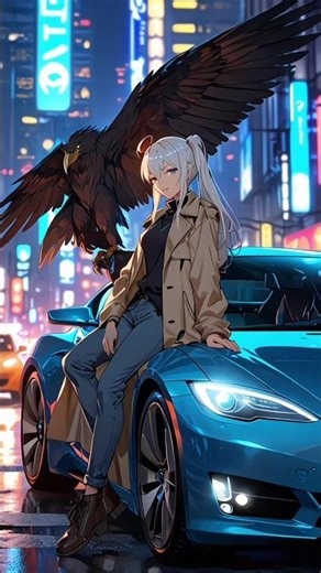 "5 Unique Anime Characters with Legendary Animals & Supercars – 4K Cinematic Showcase"#shorts