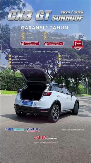 MAZDA CX3 GT 2024 - 2025 SUNROOF 1.5 AT LOW KM.20RB & PAJAK PANJANG