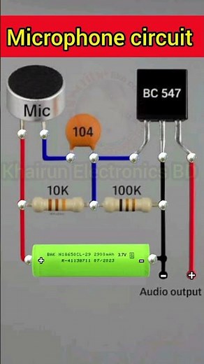 microphone circuit diagram #khairunelectronicsbd #foryou #shortsfeed #electronic #youtubeshorts