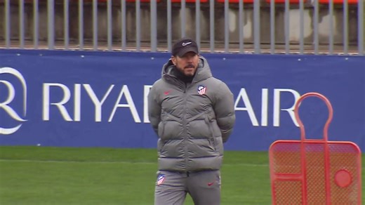 Atletico Madrid training ahead of Champions league derby with neighbours Real Madrid