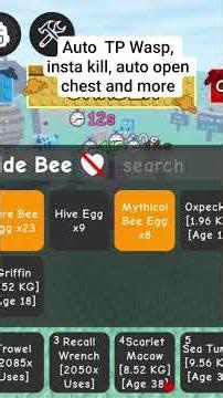Grow a Garden Bizzy Bee Script Wasp Wave | Auto Wasp Kill, Auto Open Chest, Insta Kill Wasp and more