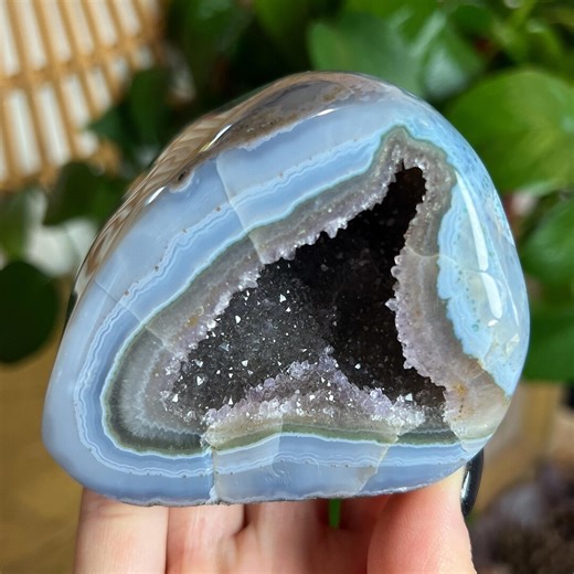 Druzy Amethyst Agate Cave: Crystal From Uruguay, Grounding Cleansing Stone - Etsy