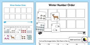 Winter Number Order Sorting Worksheet