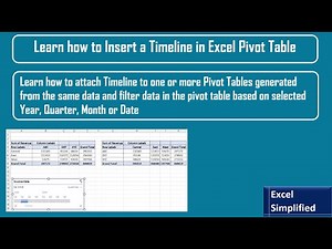 Learn how to insert Timeline in Excel Pivot Table