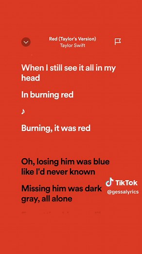 Red🎶by:Taylor Swift #songlyrics #spotify #fypviral