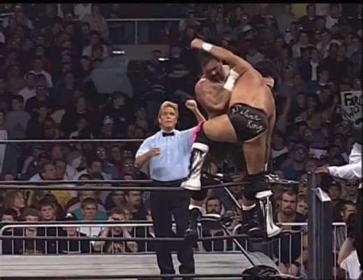Nova 🇺🇸 on Instagram: "Perry Saturn takes Silver King off the top rope with a head and arm suplex before locking in the Rings Of Saturn to get the win! 🔥 #WCW #WorldChampionshipWrestling #PerrySaturn #ProWrestling #ProfessionalWrestling"