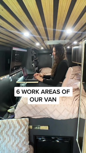 The 6 different work spaces in our Ford Transit Van Conversion #vanconversion #foryou #fyp