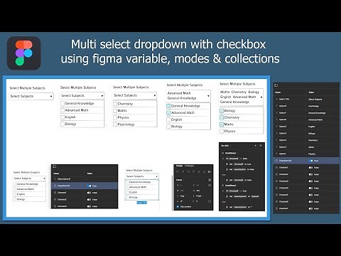 Multi select dropdown using figma variable, modes & collections | multiselect dropdown UI Kit