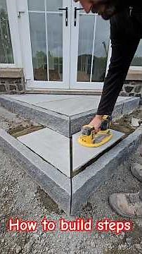 how to build steps #landscaping #construction #paving #granite #naturalstone #howto #dewalt #cutting
