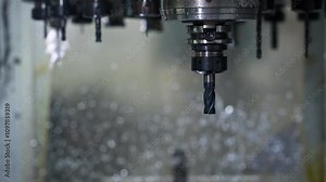 Skilled technician handling cnc machine tool change process