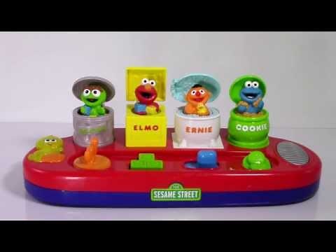 Sesame Street Singing Pop Up Pals Toy - Oscar, Elmo, Ernie, Cookie Monster, Big Bird