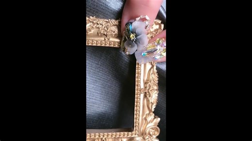 The art of creating smoky nude crystal floral luxury nail design