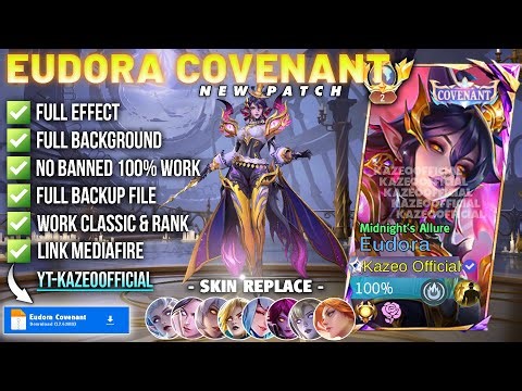 REVAMP Script Skin Eudora Covenant - Midnight's Allure No Password | Full Effect Voice | Patch NEW