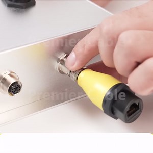 M12 D Code 4Pin to RJ45 Panel Mount Feedthrough Adapter IP67 Waterproof Profinet RJ45 Cat5e to M12 Male Shielded Connector for Industrial Automation LoT Sensor