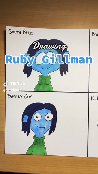 Drawing Ruby Gillman as a Kraken in Cartoon Styles