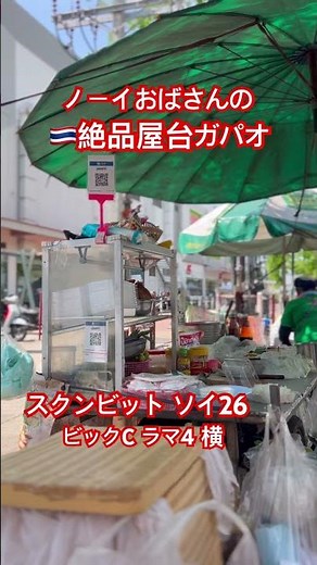 絶品屋台ガパオ🇹🇭ノーイおばさんのガパオライス ガパオムークロップ目玉焼き付き70バーツ