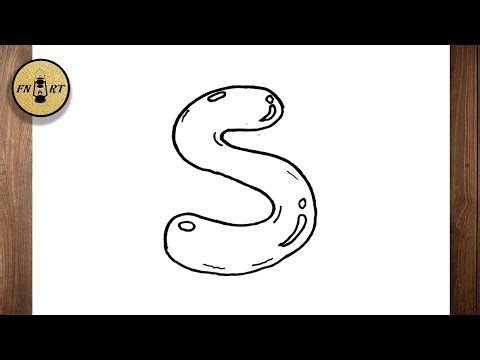 How to draw a bubble letter s easy step by step