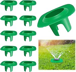 10 Pcs Sprinkler Head Protector, Plastic Sprinkler Donut Guards for Lawns, Sprinklers Guards with 2 Grooves for Protects Sprinklers Head and Water Pipe