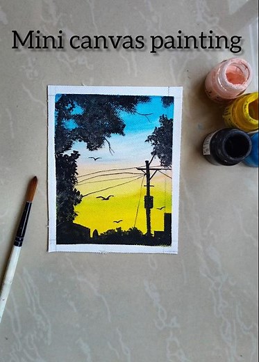 Mini canvas painting ideas for beginners 🎨