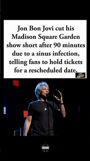 🎸 Jon Bon Jovi Ends MSG Concert Early Due to Sinus Infection - Promises to Reschedule