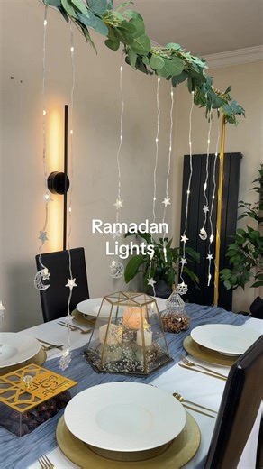 Creative Ramadan Decor Idea: Moon Hanging Light String